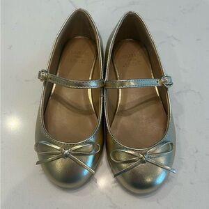 Janie and Jack Metallic Gold Mary Jane Girls Shoes